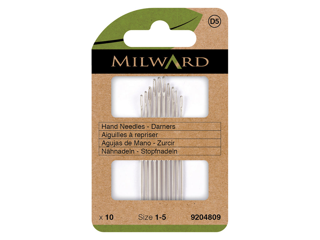 Agujas para Zurcir Milward 9204809 - Set de 10, Tamaños 1-5: Reparaciones Textiles de Calidad