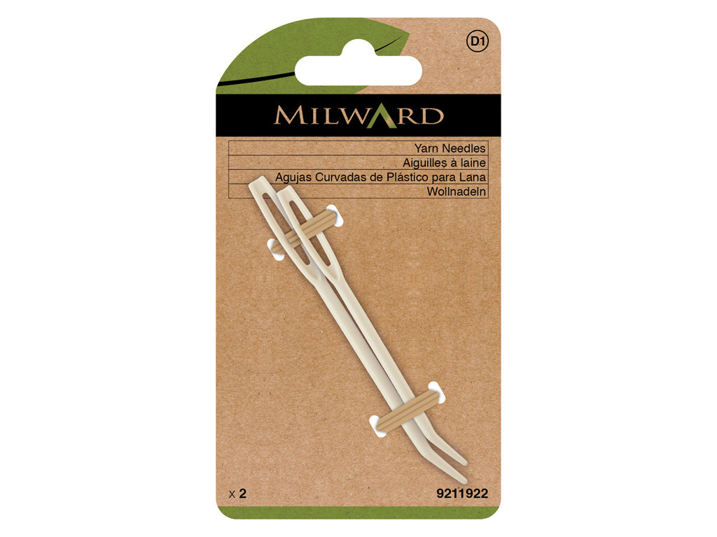 Agujas Curvas Laneras de Plástico para Lana Milward 9211922 - Color Blanco