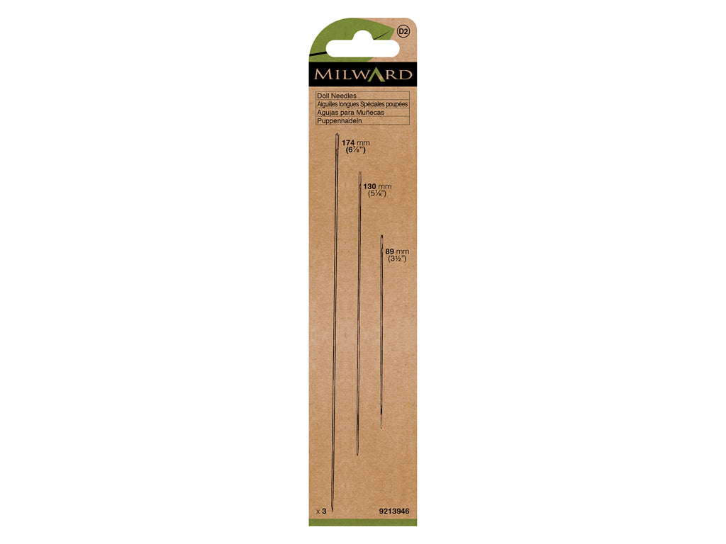 Agujas Milward 9213946 para Crear Muñecas y Amigurumis - Set de 3 Agujas de Acero Resistentes