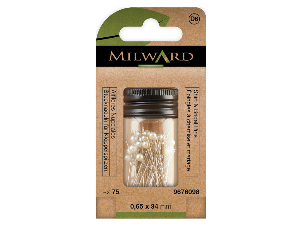 Alfileres Nupciales de Milward 9676098 con Cabeza Perlada - Elegancia y Funcionalidad en Tus Creaciones de Boda
