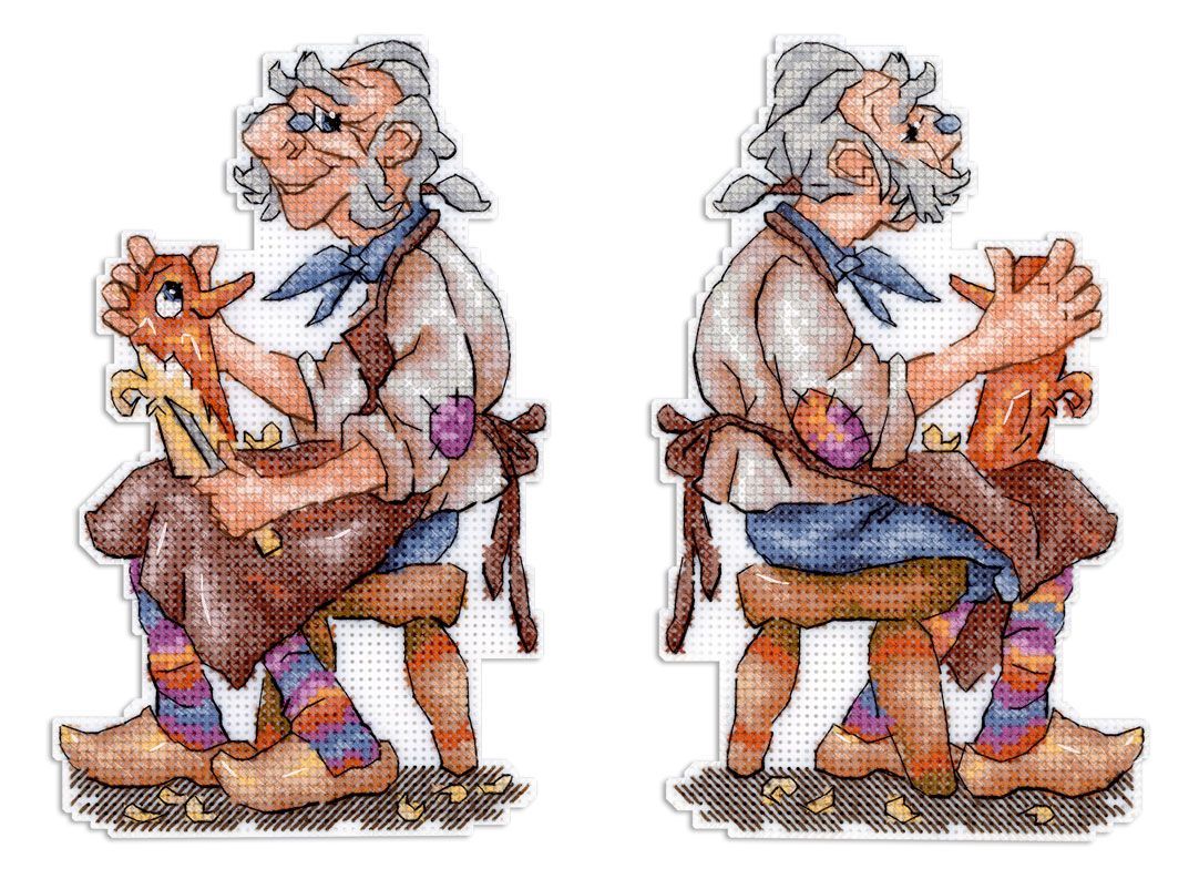 Kit de punto de cruz Papa Carlo SR-1177 de MP Studia - Tela plástico 14 ct