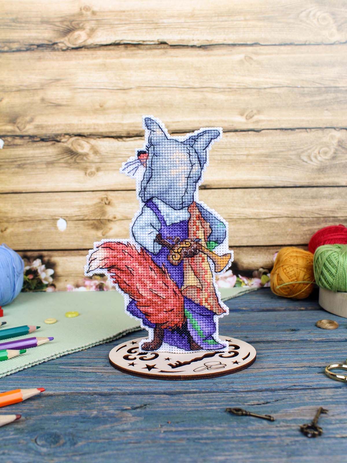 Kit de punto de cruz Fox Alice SR-1181 de MP Studia - Canvas plástico 14 ct