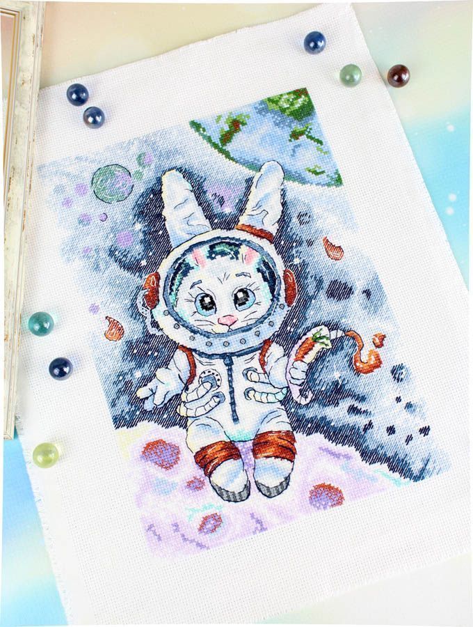 Kit de Punto de Cruz "Moon Hare" SM-772 de MP Studia