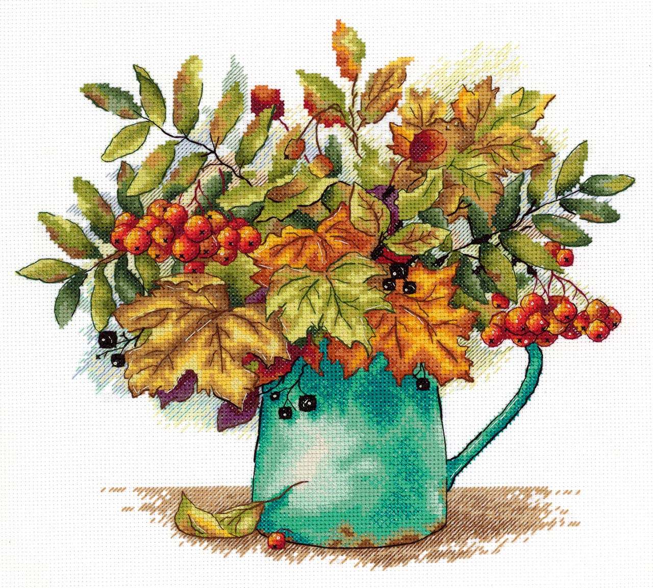 Kit de punto de cruz "Scarlet Bunches of Rowan" SNV-878 MP Studia