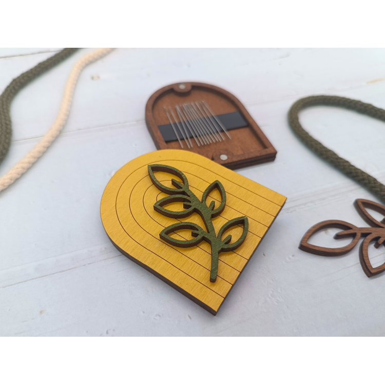 Estuche de Madera para Agujas. Boho Amarillo KF056/111Y de Wizardi