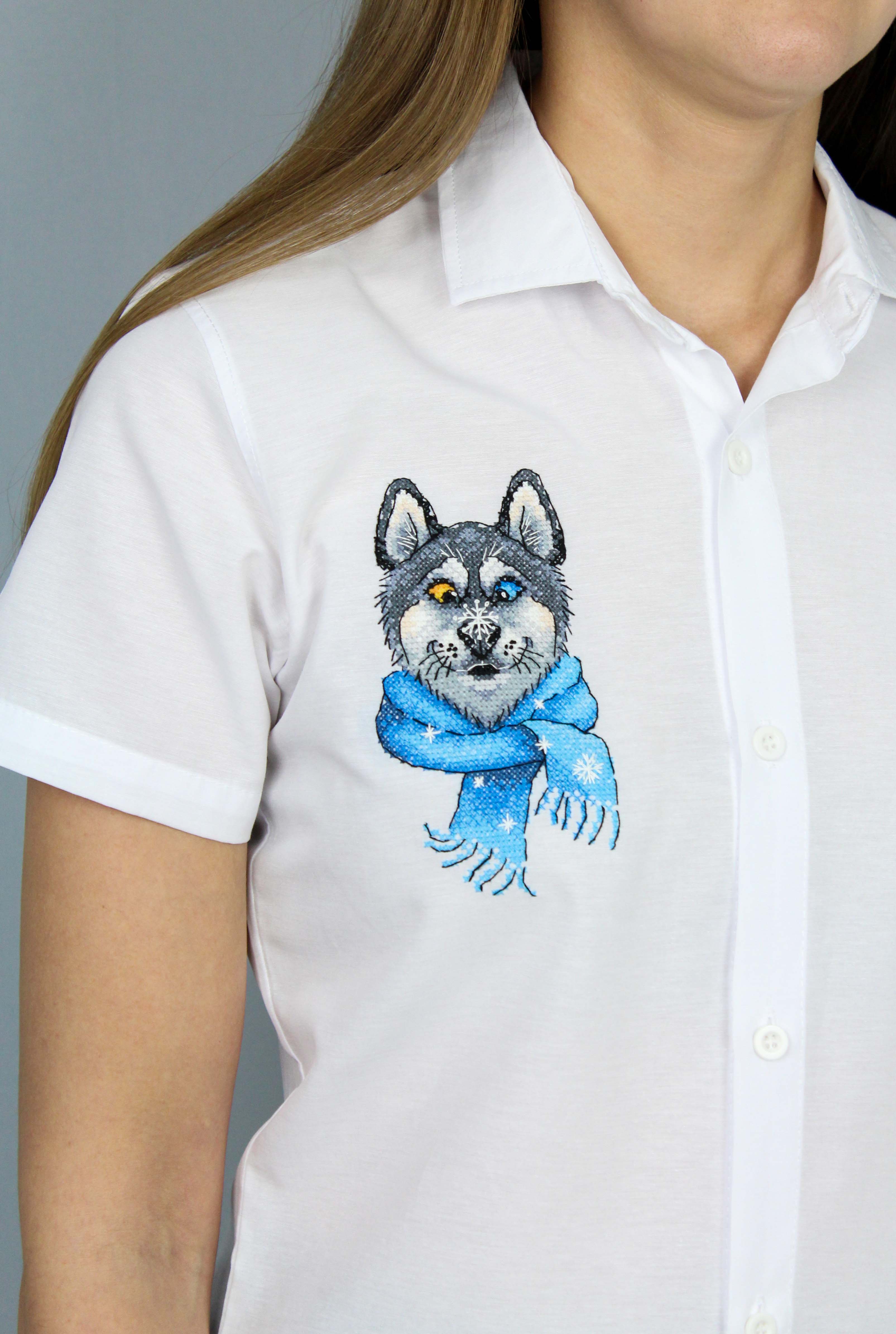 Kit de Punto de Cruz "Funny Husky" SV-1035 de MP Studia