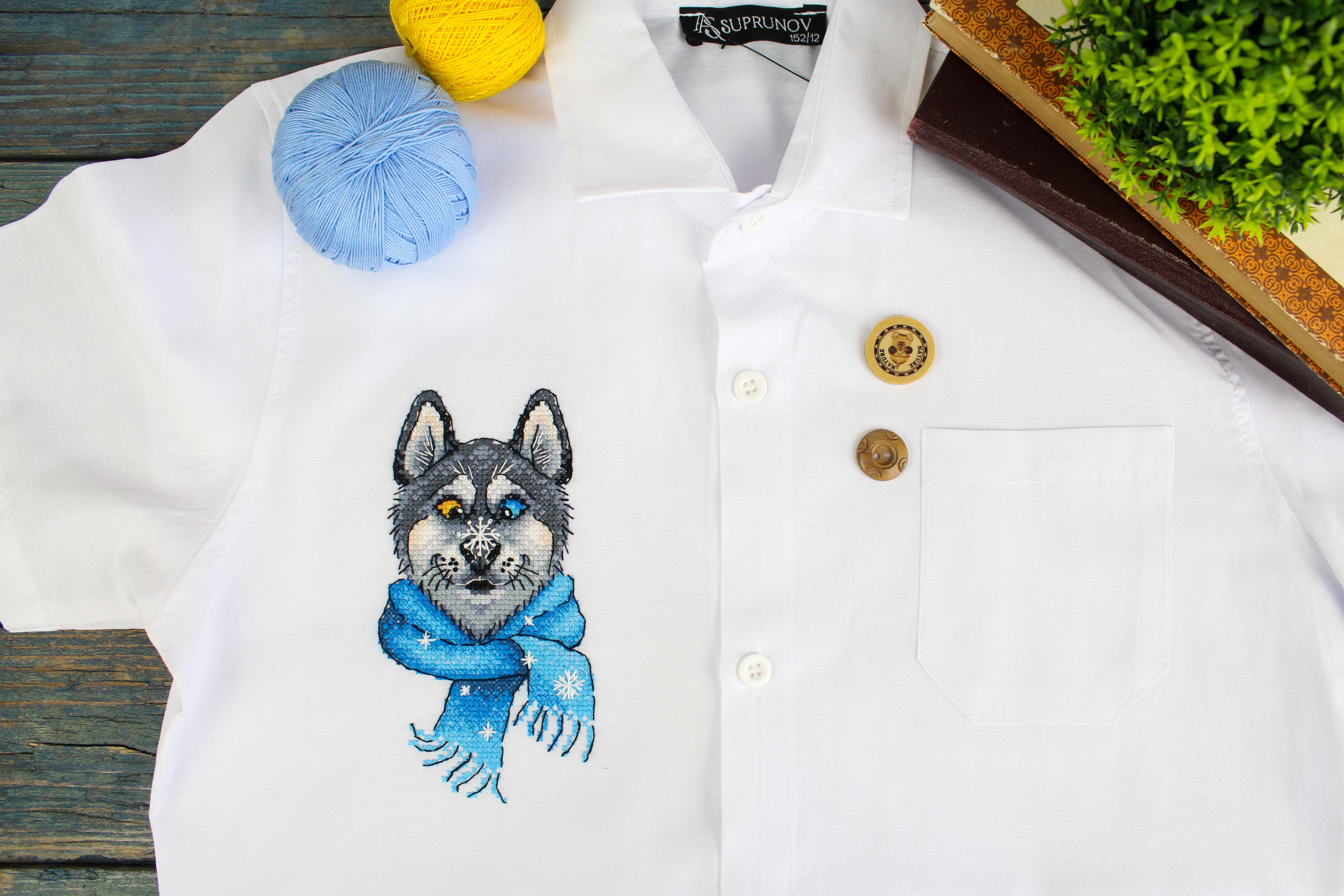 Kit de Punto de Cruz "Funny Husky" SV-1035 de MP Studia