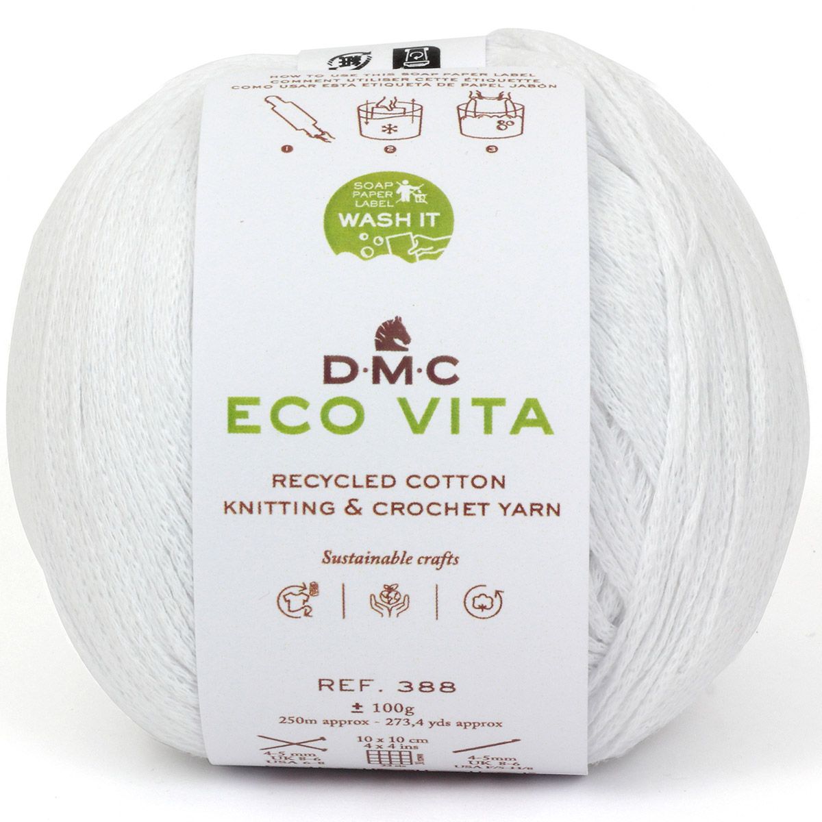 DMC Eco Vita Recycled Cotton Yarn. Wide Variety of Colors Inspired by Nature