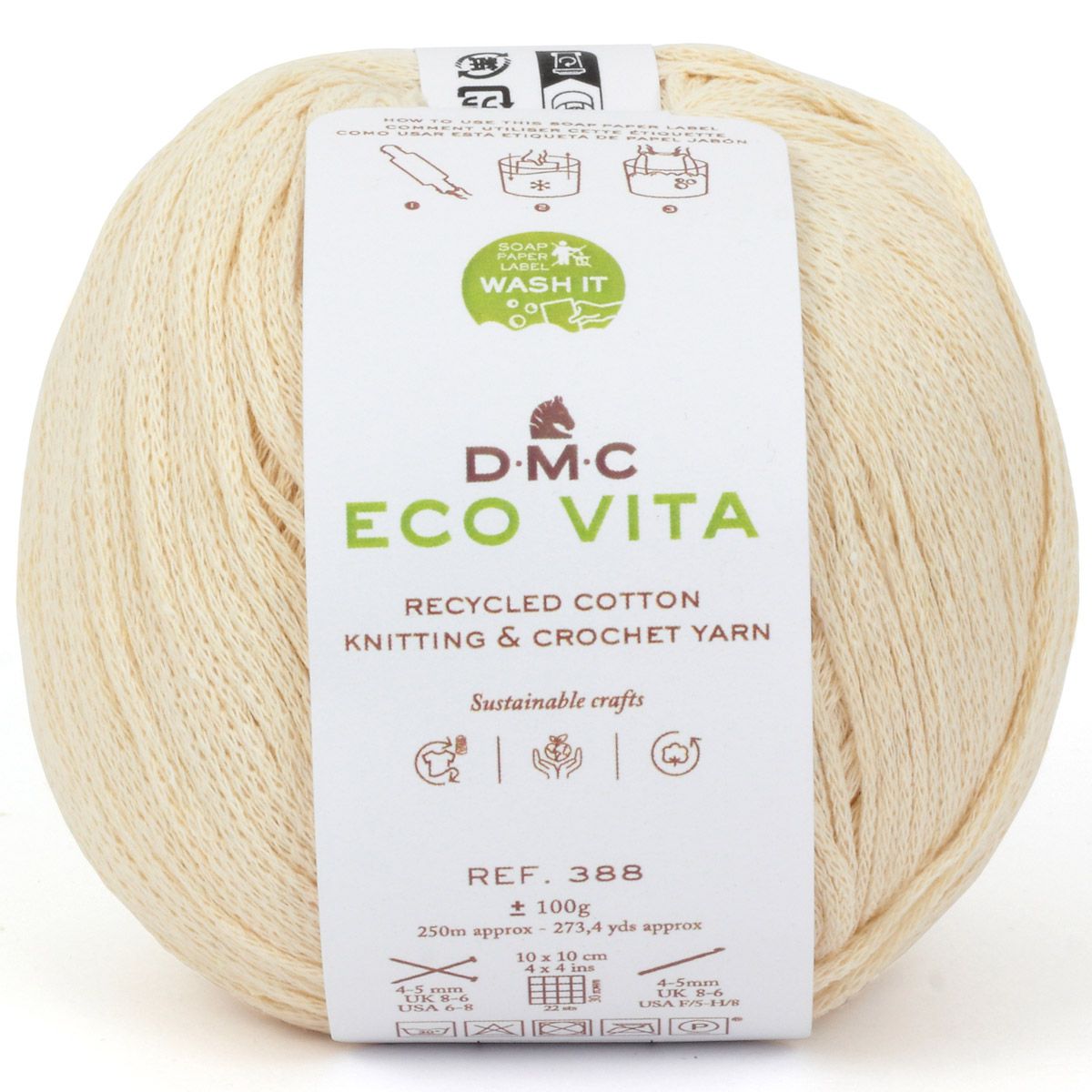 DMC Eco Vita Recycled Cotton Yarn. Wide Variety of Colors Inspired by Nature