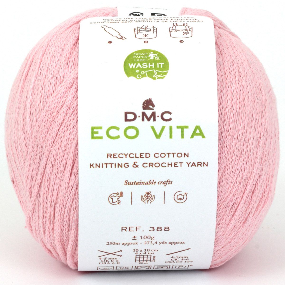 DMC Eco Vita Recycled Cotton Yarn. Wide Variety of Colors Inspired by Nature