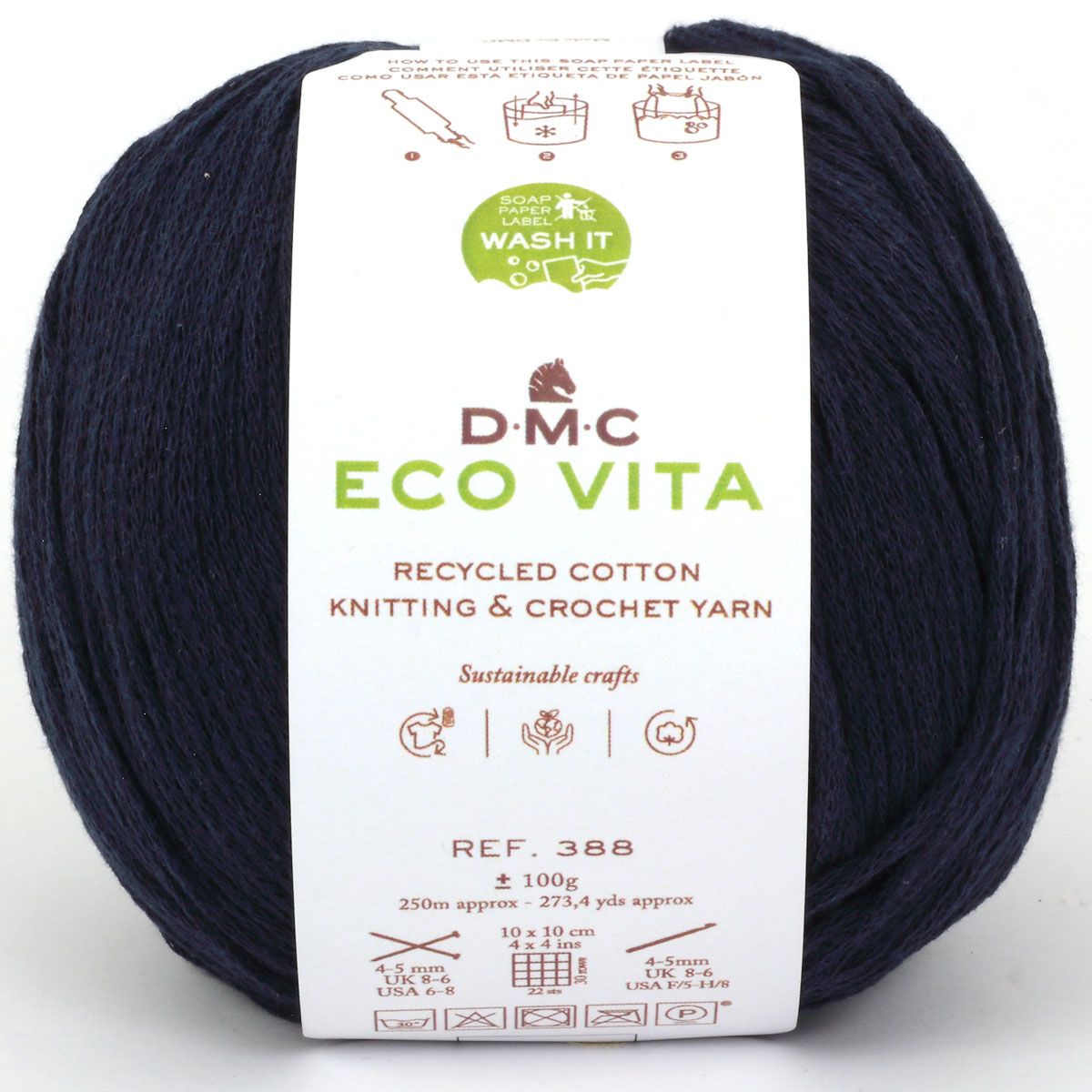DMC Eco Vita Recycled Cotton Yarn. Wide Variety of Colors Inspired by Nature