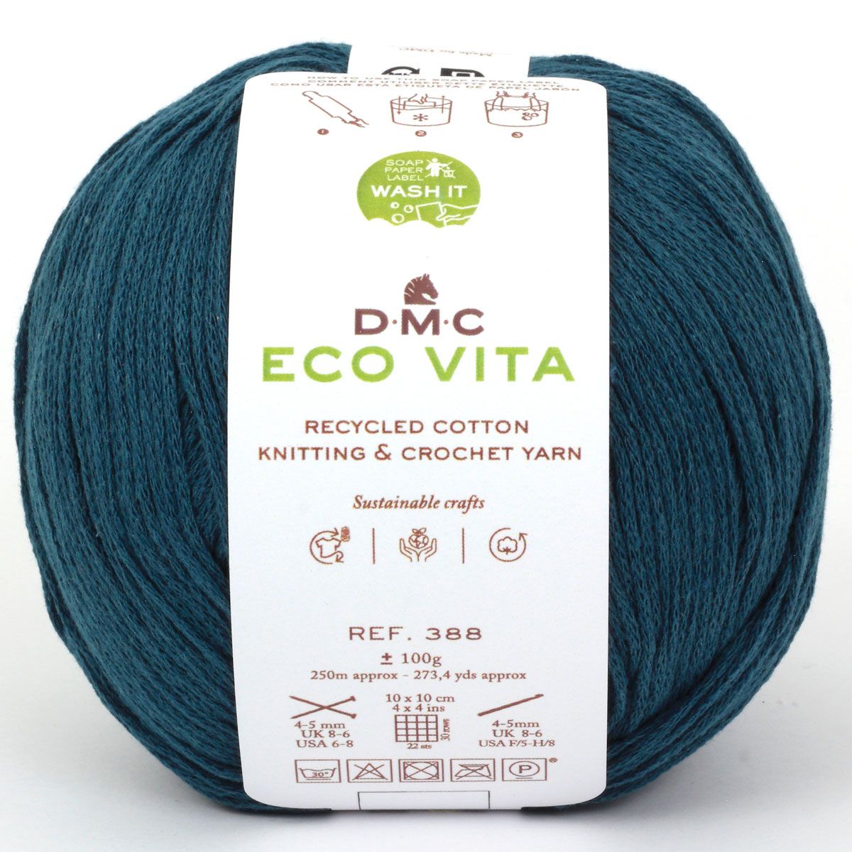 DMC Eco Vita Recycled Cotton Yarn. Wide Variety of Colors Inspired by Nature
