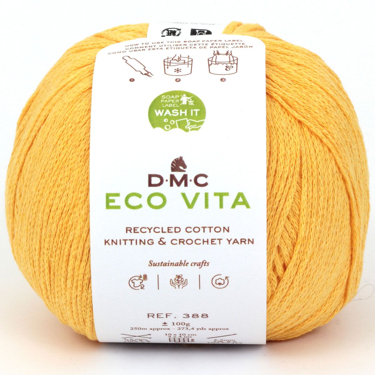 DMC Eco Vita Recycled Cotton Yarn. Wide Variety of Colors Inspired by Nature