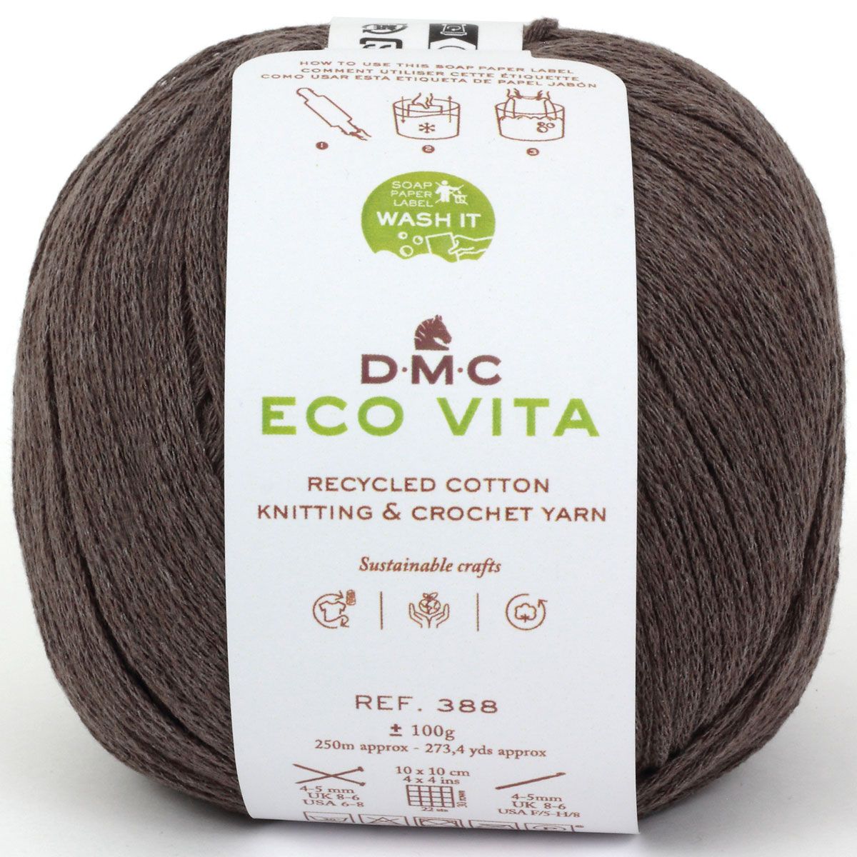 DMC Eco Vita Recycled Cotton Yarn. Wide Variety of Colors Inspired by Nature