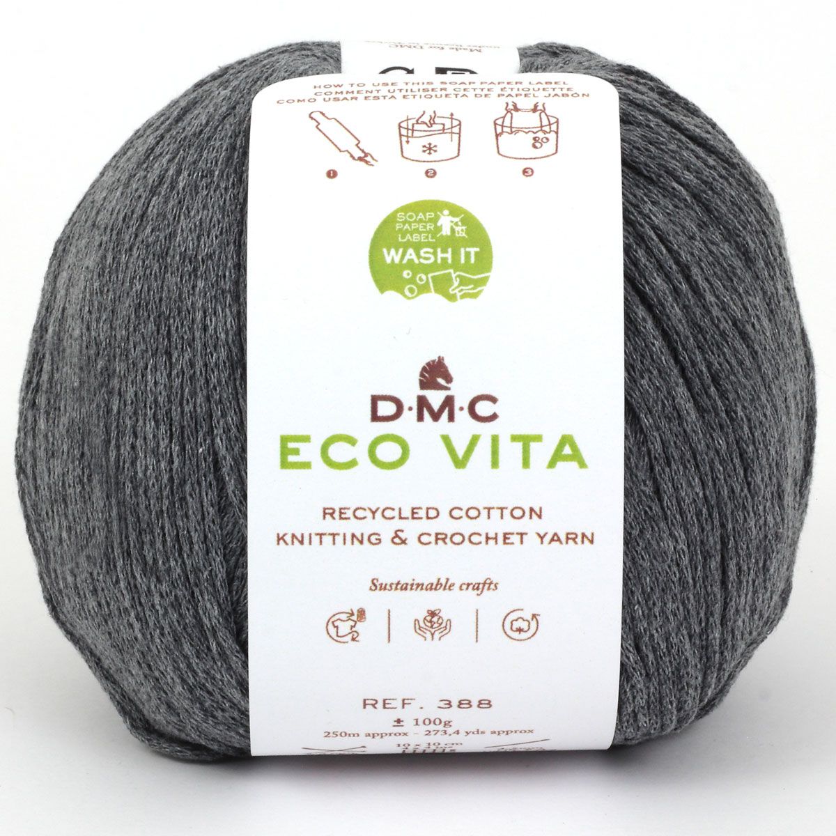 DMC Eco Vita Recycled Cotton Yarn. Wide Variety of Colors Inspired by Nature