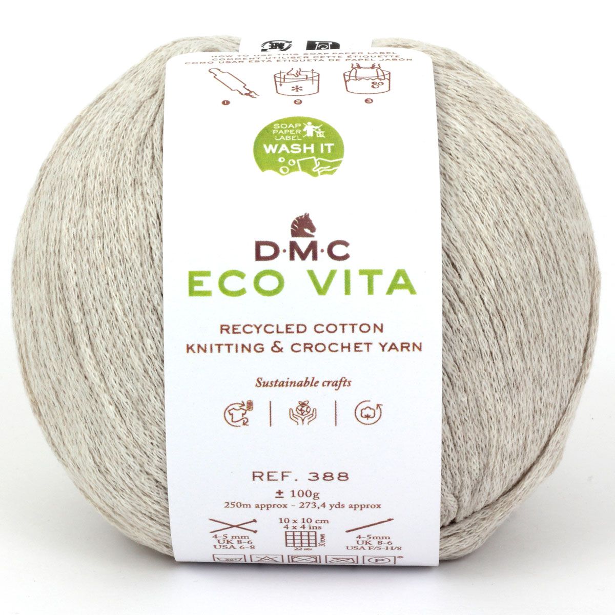 DMC Eco Vita Recycled Cotton Yarn. Wide Variety of Colors Inspired by Nature
