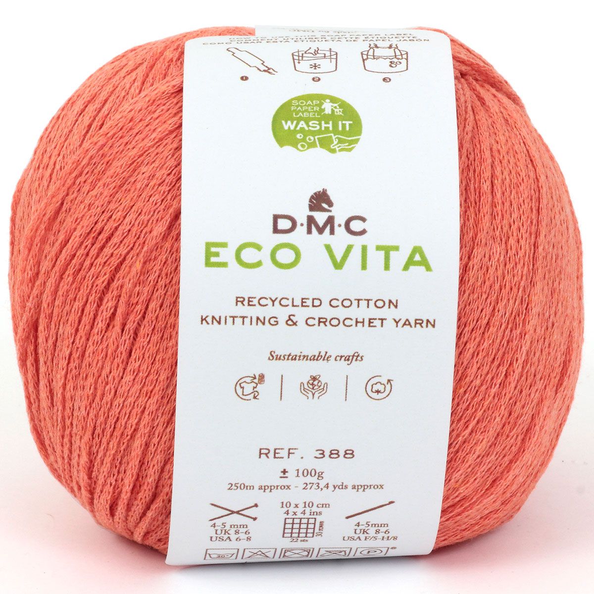 DMC Eco Vita Recycled Cotton Yarn. Wide Variety of Colors Inspired by Nature