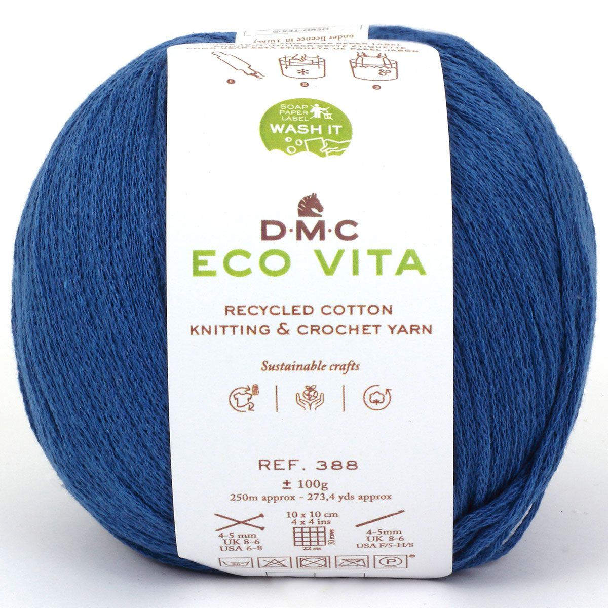 DMC Eco Vita Recycled Cotton Yarn. Wide Variety of Colors Inspired by Nature
