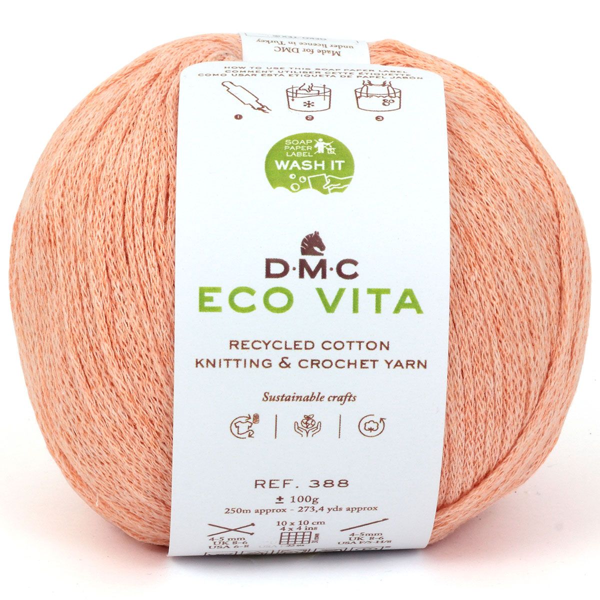 DMC Eco Vita Recycled Cotton Yarn. Wide Variety of Colors Inspired by Nature