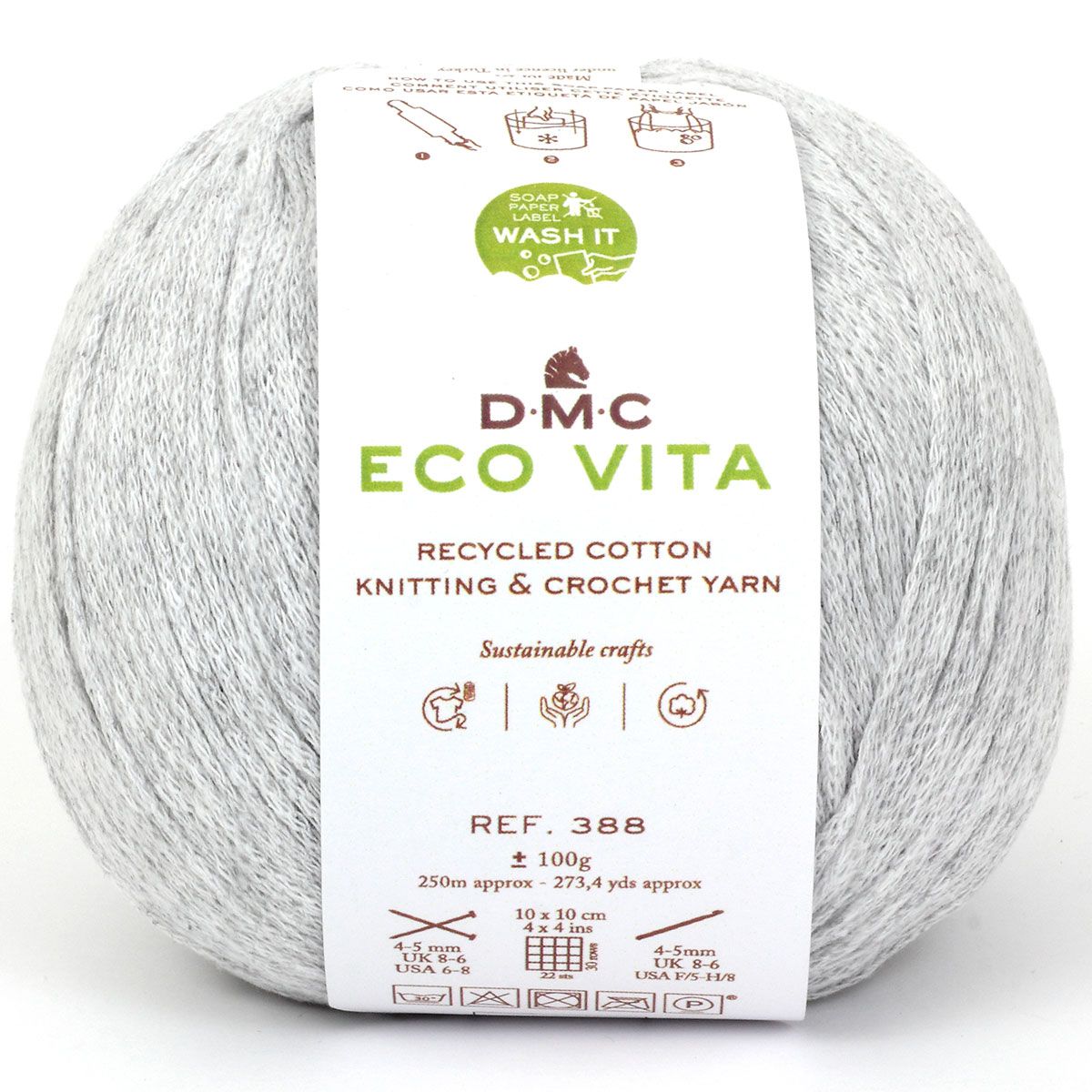 DMC Eco Vita Recycled Cotton Yarn. Wide Variety of Colors Inspired by Nature