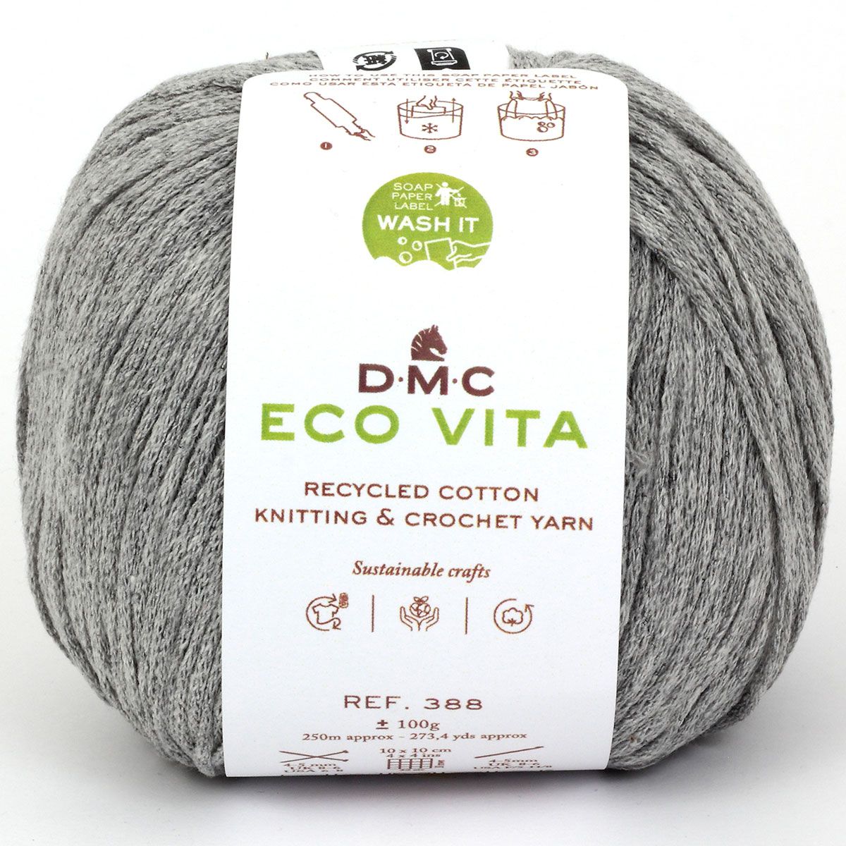 DMC Eco Vita Recycled Cotton Yarn. Wide Variety of Colors Inspired by Nature