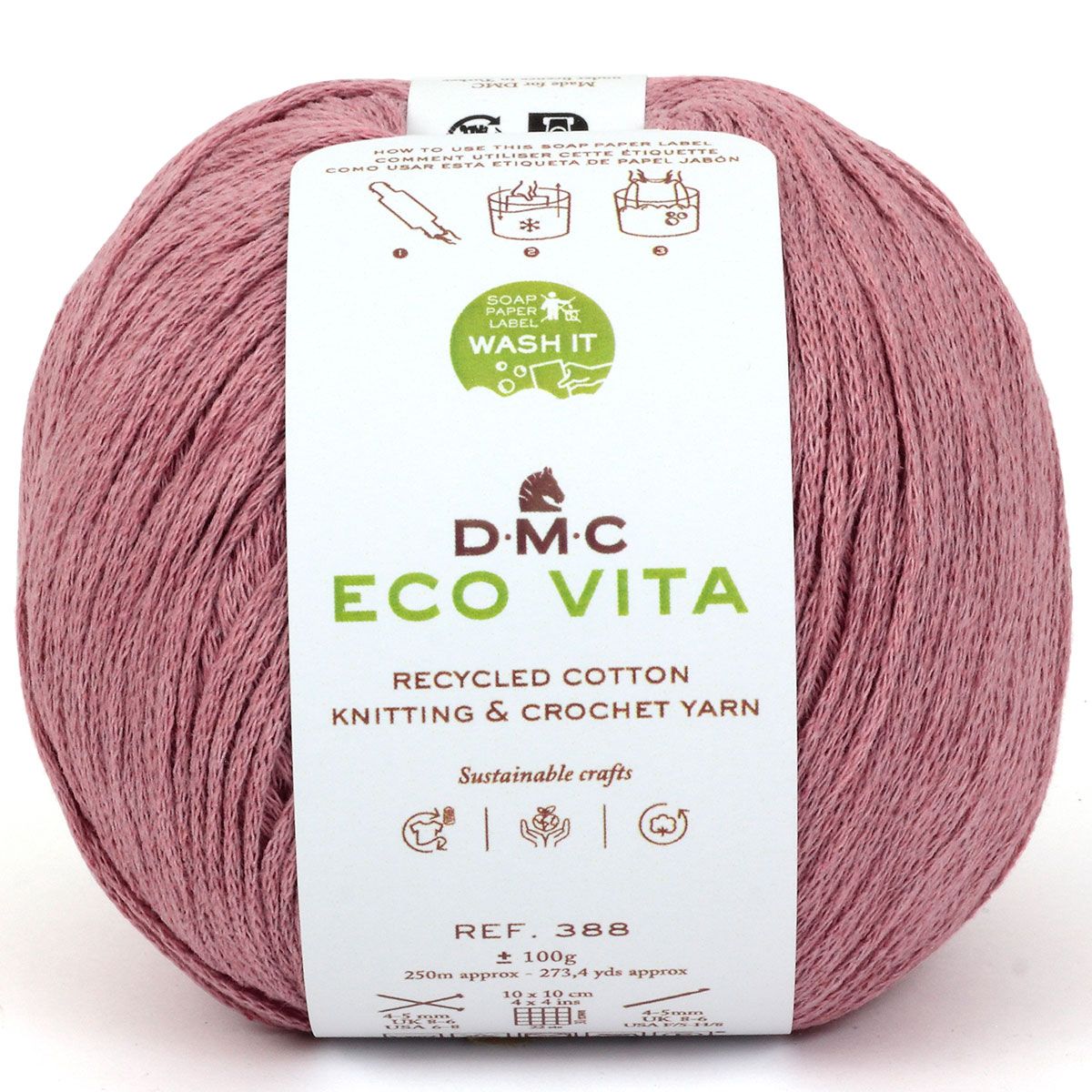 DMC Eco Vita Recycled Cotton Yarn. Wide Variety of Colors Inspired by Nature