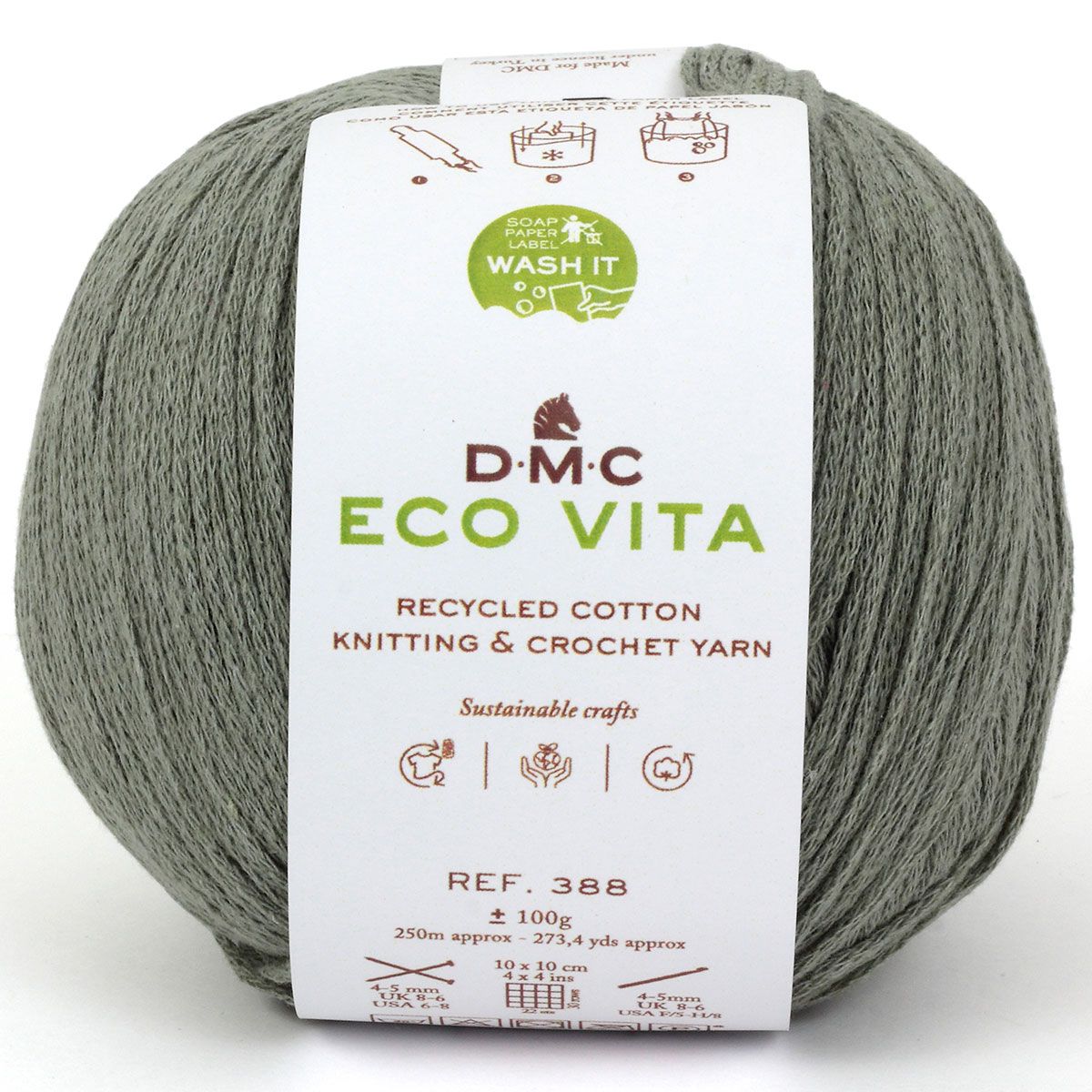 DMC Eco Vita Recycled Cotton Yarn. Wide Variety of Colors Inspired by Nature