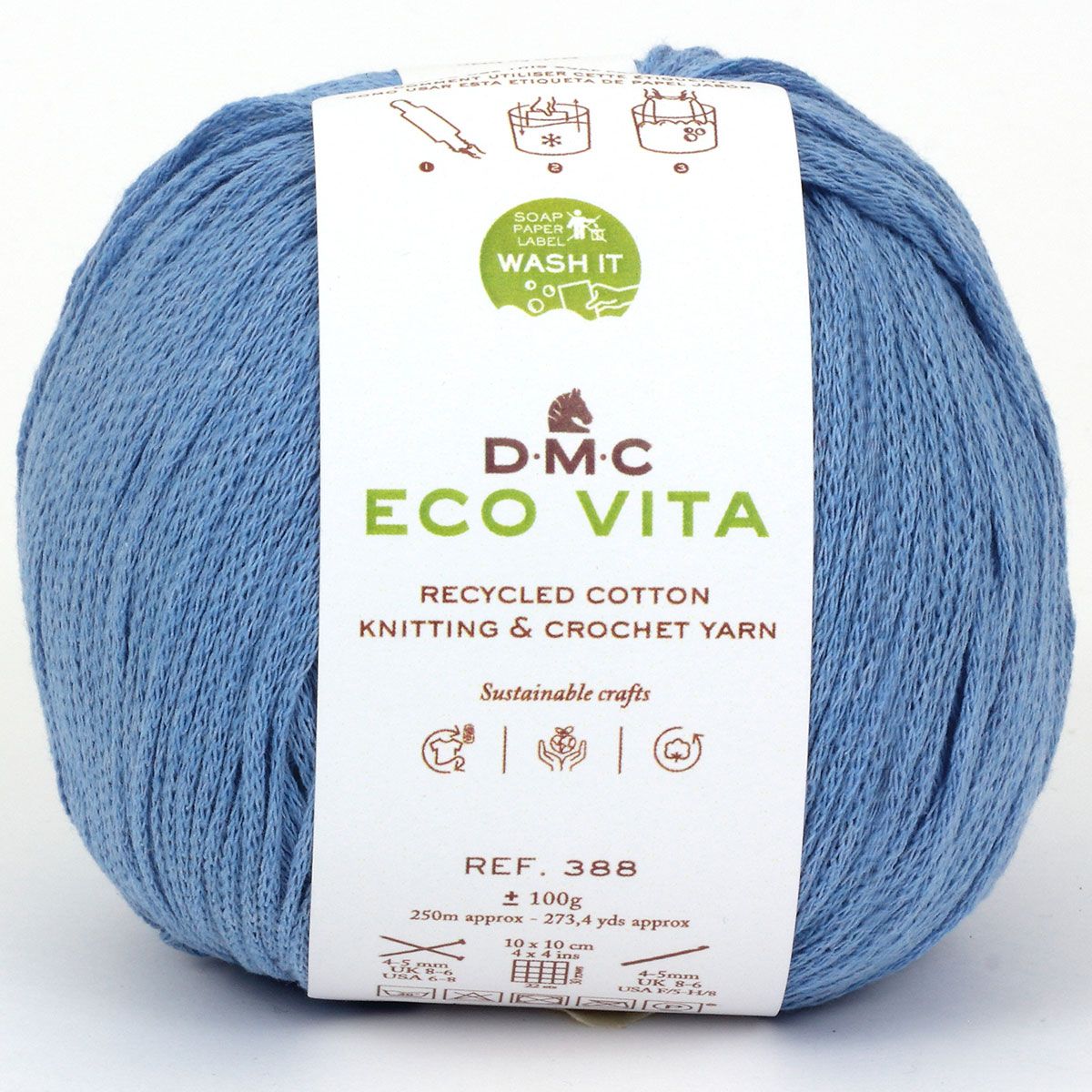 DMC Eco Vita Recycled Cotton Yarn. Wide Variety of Colors Inspired by Nature