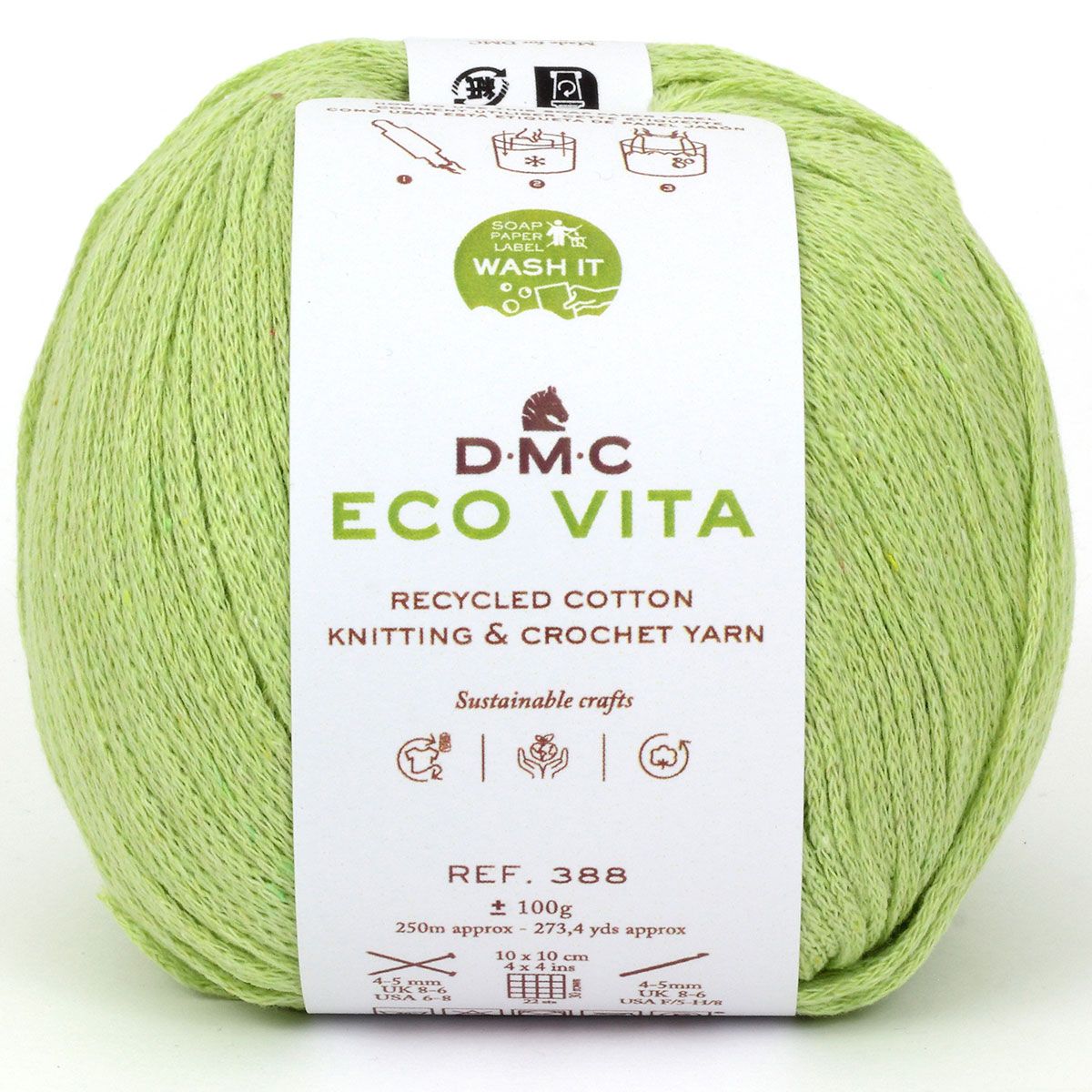 DMC Eco Vita Recycled Cotton Yarn. Wide Variety of Colors Inspired by Nature