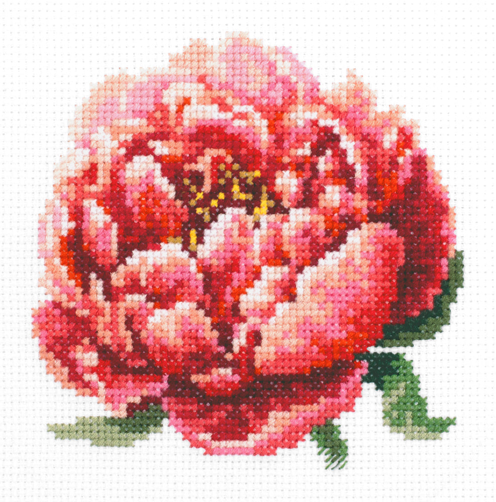 Red Peony Cross Stitch Kit - Magic Needle 150-009