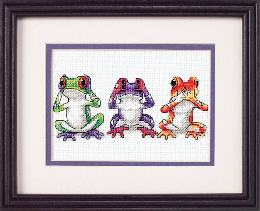 Laubfrosch-Trio – 16758 Maße – Kreuzstichset