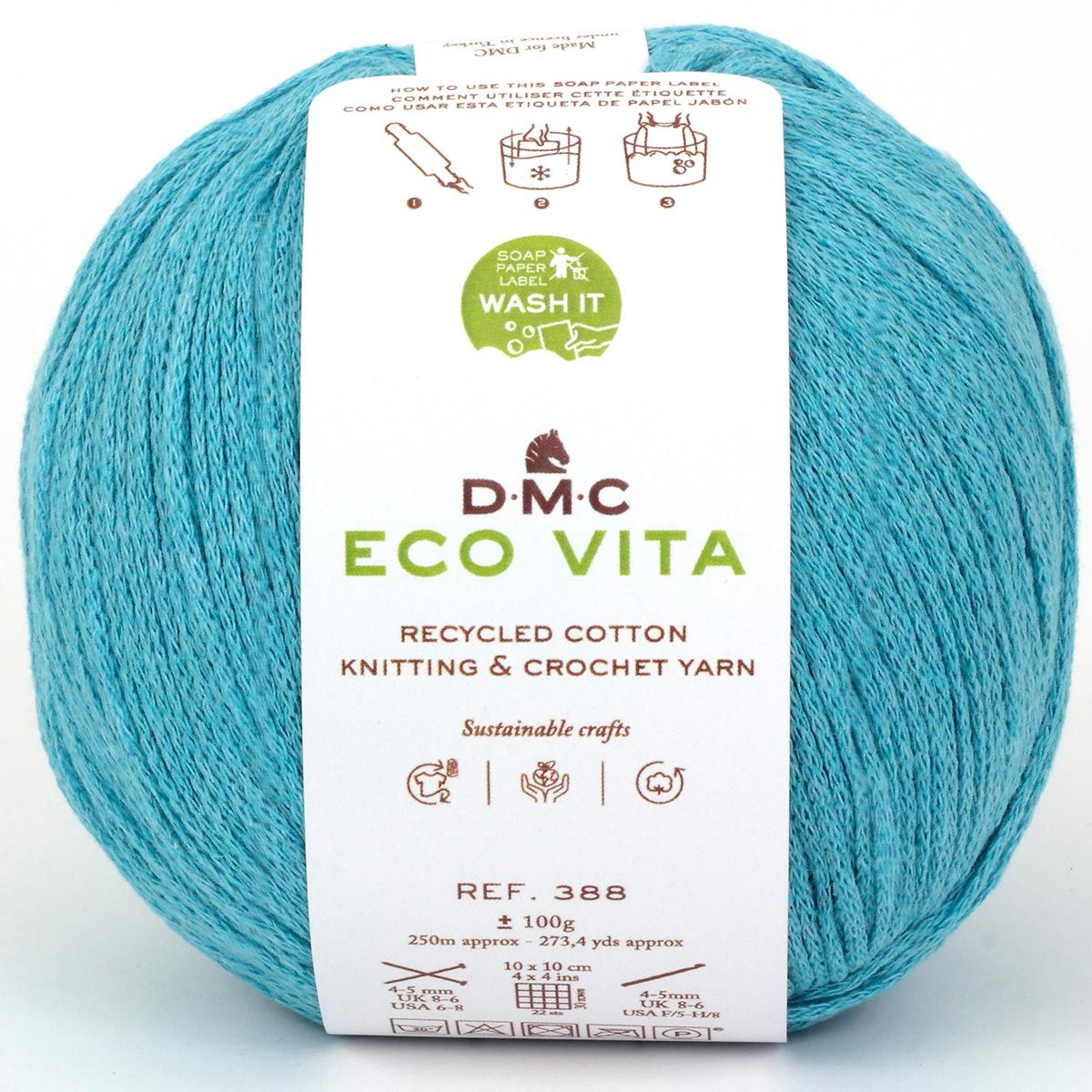 DMC Eco Vita Recycled Cotton Yarn. Wide Variety of Colors Inspired by Nature
