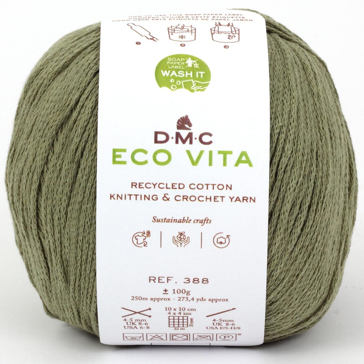 DMC Eco Vita Recycled Cotton Yarn. Wide Variety of Colors Inspired by Nature