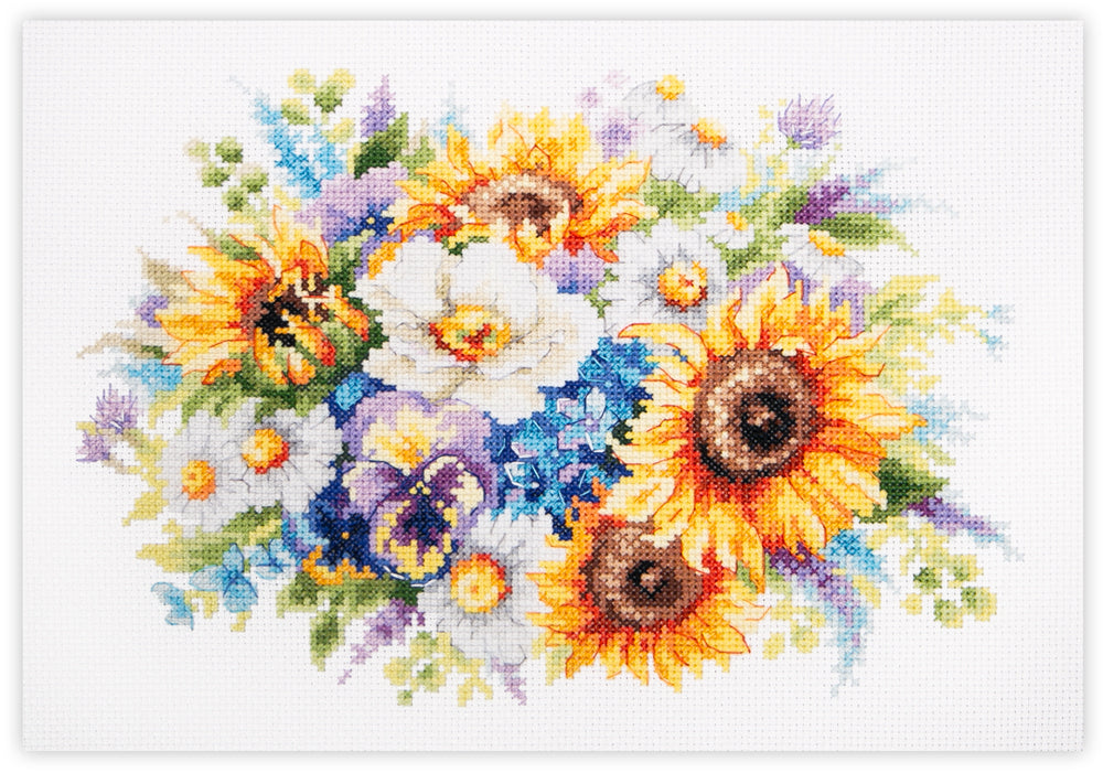 Kit de Punto de Cruz Ramo con Girasoles - Magic Needle 210-312