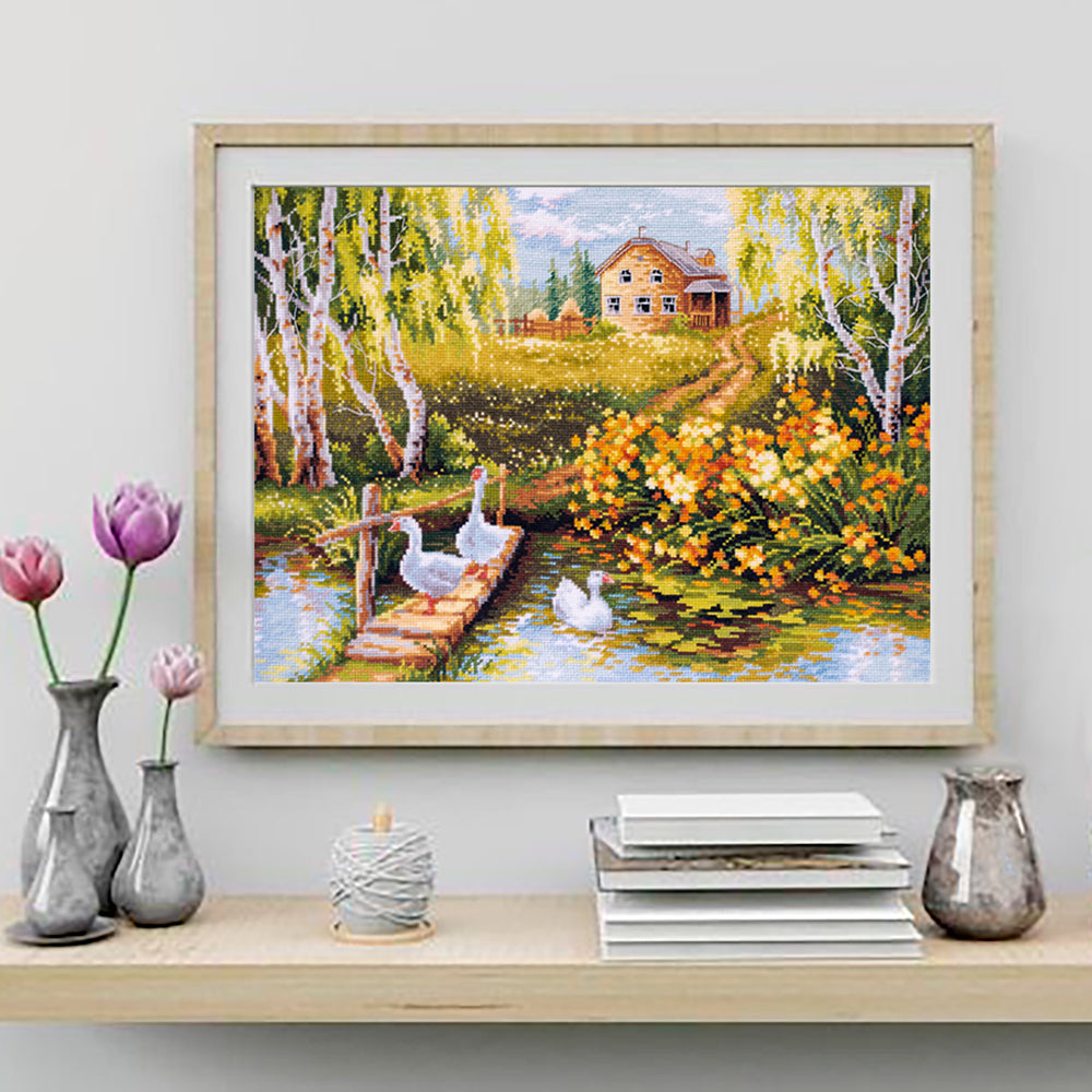 Magic Needle Cross Stitch Kit - La Charca del Pueblo, 250-331