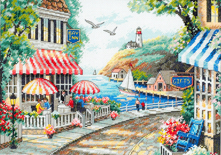 Café am Meer – 35157 Maße – Kreuzstichset