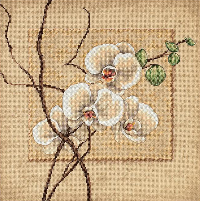 Orchidee – 35176 Maße – Kreuzstichset