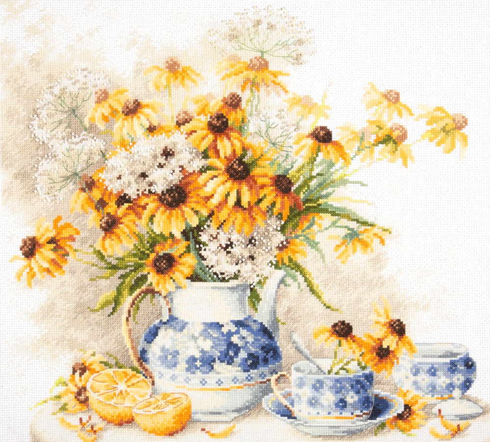 50-08 Flower tea. Kit de Punto de Cruz Magic Needle