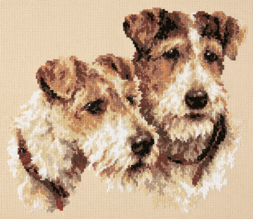 59-26 Fox Terriers. Kit de Punto de Cruz Magic Needle