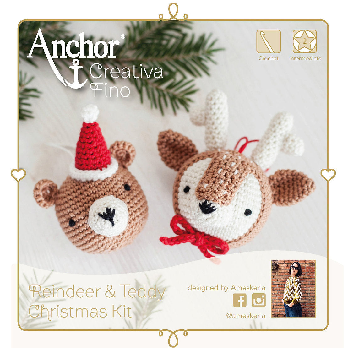 KIT von AMIGURUMIS A28HEAD Rentier und Teddy - Anker