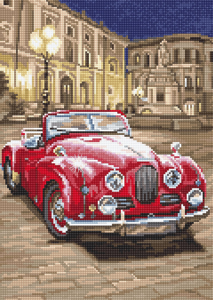 Kit de Punto de Cruz Coche Deportivo Rojo - LETISTITCH L8034