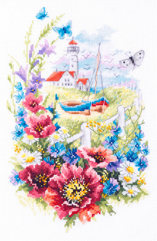 Kreuzstichset 210-351 Küstenwildblumen. Magische Nadel