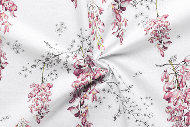 Gütermann Most Beautiful Cotton Fabric with Elegant Floral Motifs 647008/800