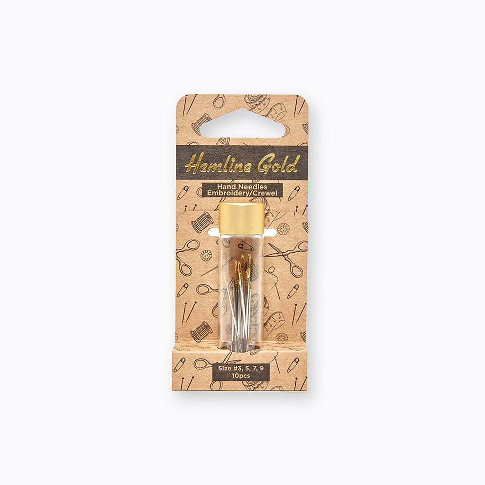 Crewels Embroidery Needles No. 3-9 with Gold Eye - Hemline Gold 280G.39.HG: Quality and Variety in an Embroidery Needle Set