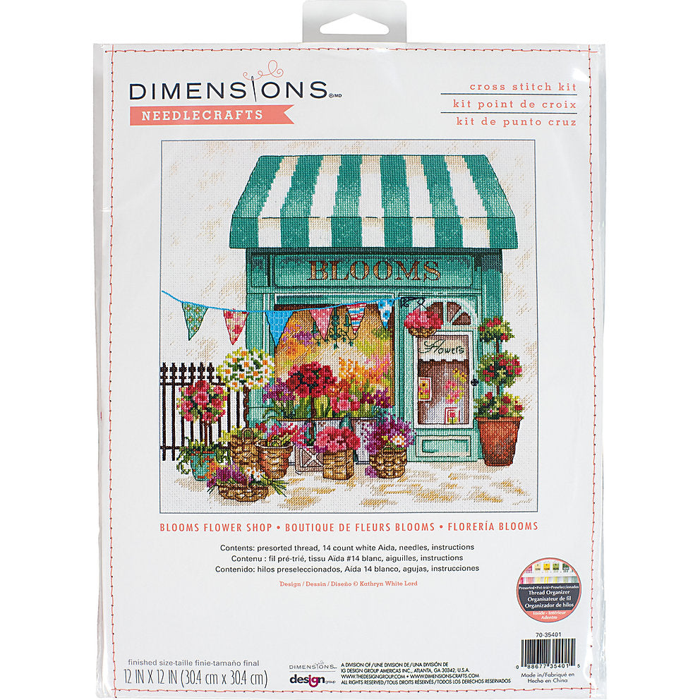 Kit de punto de cruz. Florería 70-35401 Dimensions