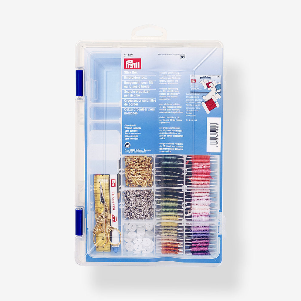 Caja organizadora de hilos y accesorios Prym 611982 para bordado y manualidades