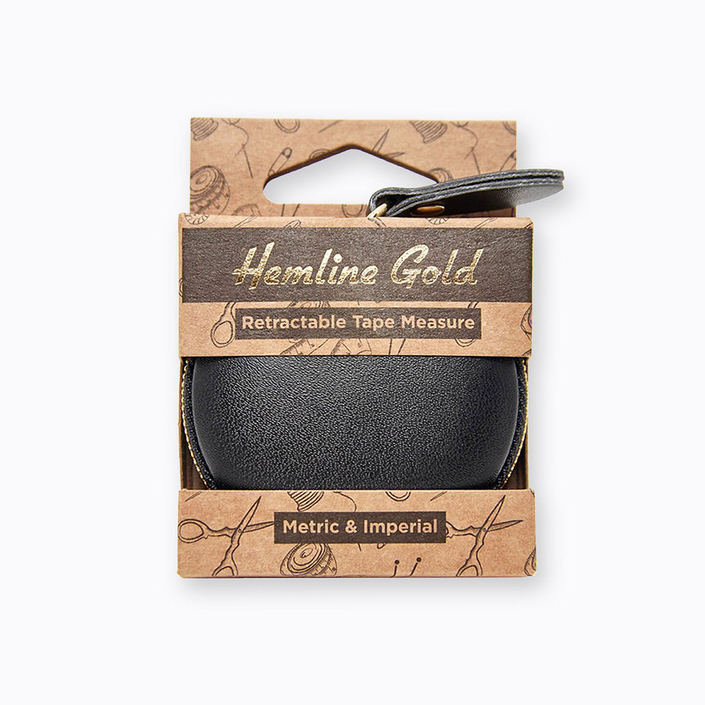 150 cm Schwarzes Maßband Minisaum Gold 253.HG
