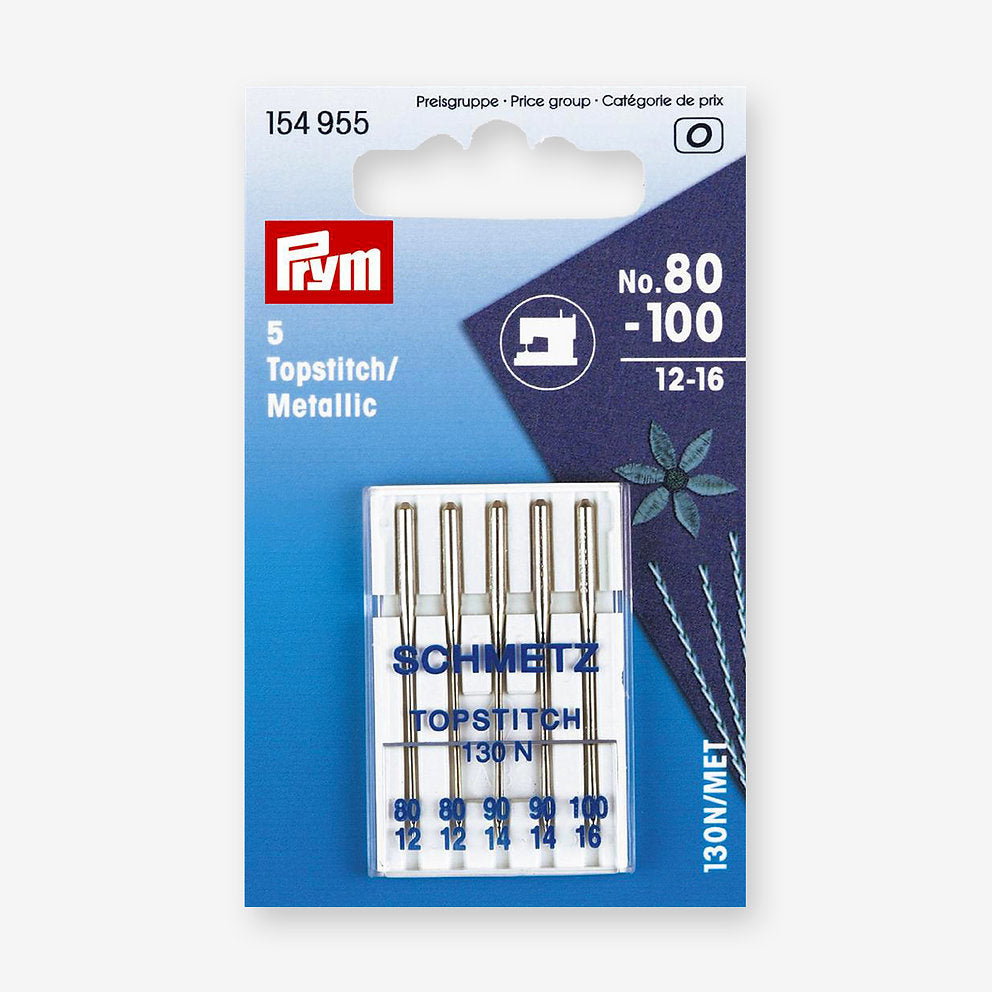 Agujas para Máquina de Coser Especial para Hilo Metalizado Prym - Paquete de 5 Agujas Nº80-100