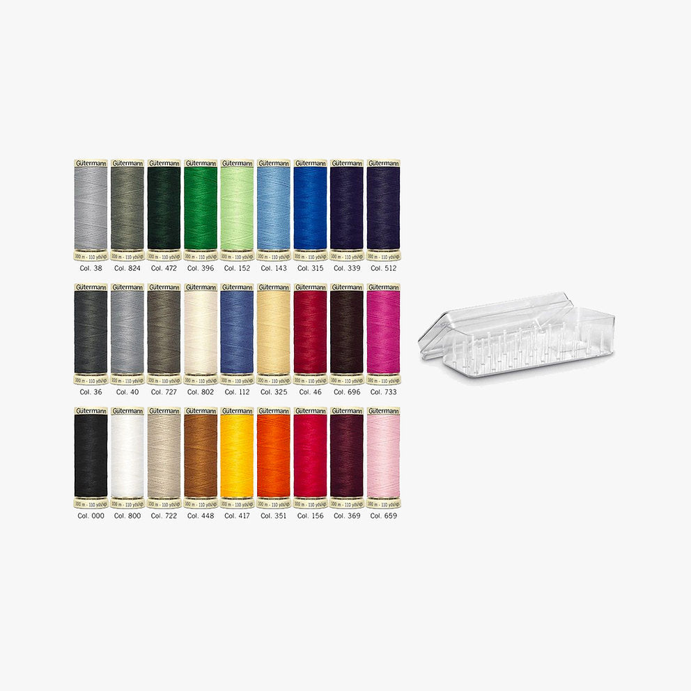 Set of 27 Gütermann Sew-all Threads 799749 in Storage Box