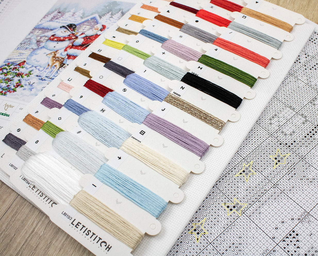 Kreuzstich-Kit. L8015 Schneemann und Weihnachtsmann - LETISTITCH